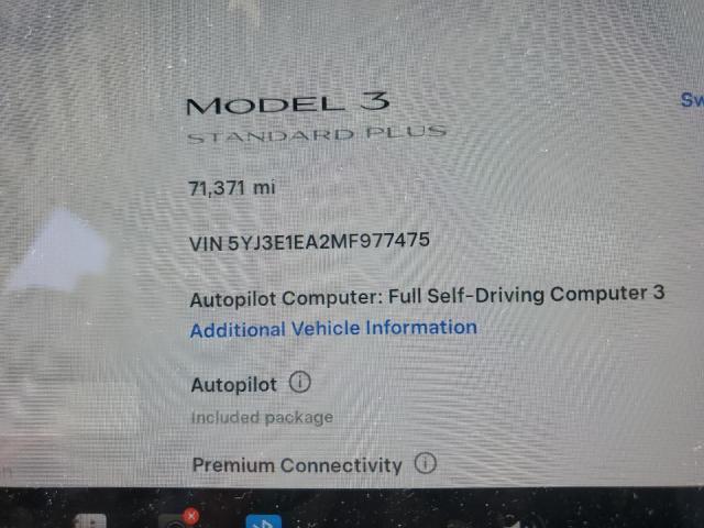 5YJ3E1EA2MF977475 - 2021 TESLA MODEL 3 Weiß Foto 9