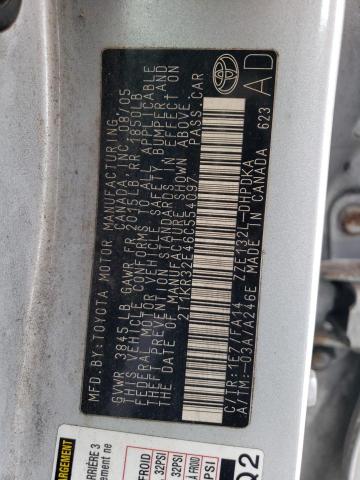 2T1KR32E46C554097 - 2006 TOYOTA COROLLA MA XR SILVER photo 12