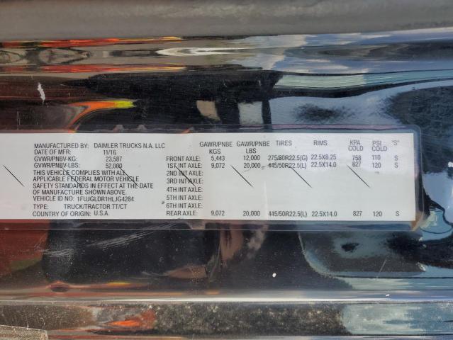 1FUJGLDR1HLJG4284 - 2017 FREIGHTLINER CASCADIA 1 黑色 照片 10
