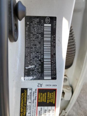 4T1BK3DB9BU430021 - 2011 TOYOTA AVALON BASE Ağ foto 13