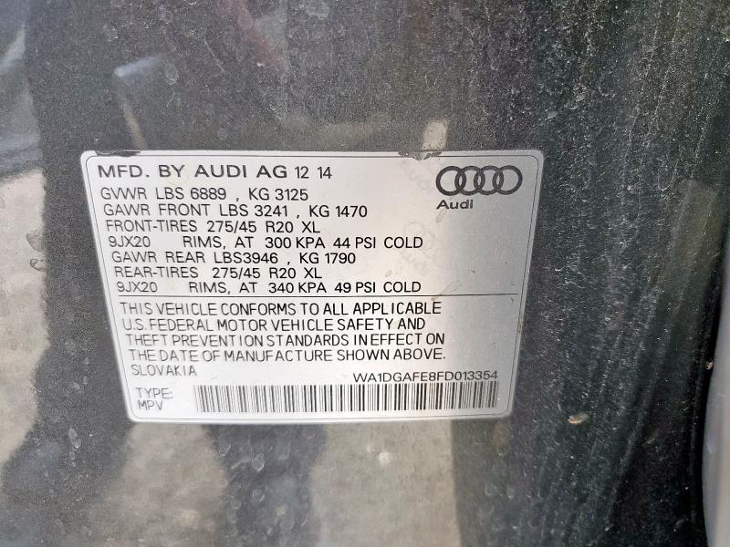 WA1DGAFE8FD013354 - 2015 AUDI Q7 PRESTIGE GRAY photo 13