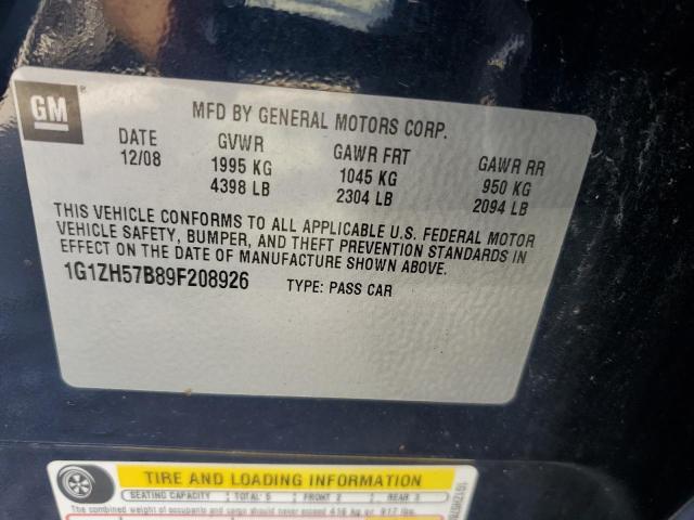 1G1ZH57B89F208926 - 2009 CHEVROLET MALIBU 1LT 蓝色 照片 12