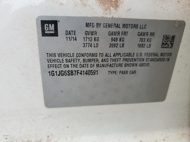 1G1JG6SB7F4140591 - 2015 CHEVROLET SONIC RS WHITE photo 12