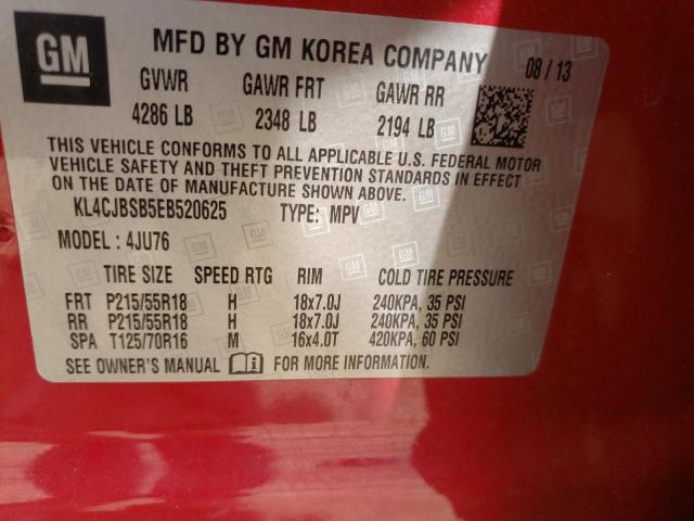 KL4CJBSB5EB520625 - 2014 BUICK ENCORE CONVENIENCE 红色 照片 13