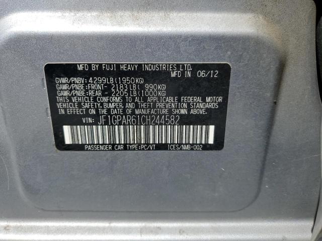 JF1GPAR61CH244582 - 2012 SUBARU IMPREZA SPORT LIMITED SILVER photo 12