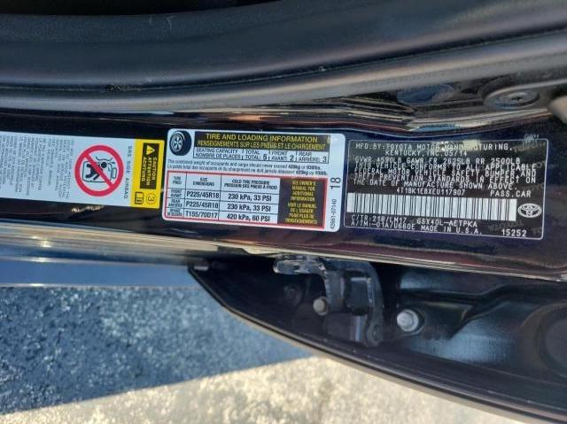 4T1BK1EBXEU117907 - 2014 TOYOTA AVALON BASE Qara foto 10