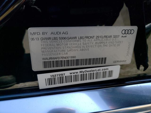 WAURMAFD7EN001990 - 2014 AUDI A8 L TDI QUATTRO BLACK photo 12