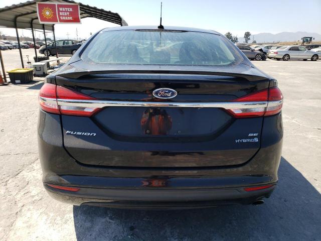 3FA6P0LU1JR169472 - 2018 FORD FUSION SE HYBRID BLACK photo 6