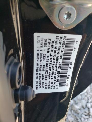 19XFC2F81KE000531 - 2019 HONDA CIVIC SPORT 黑色 照片 12