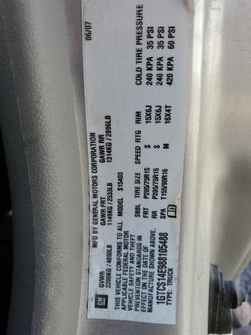 1GTCS14E988105488 - 2008 GMC CANYON GOLD photo 13