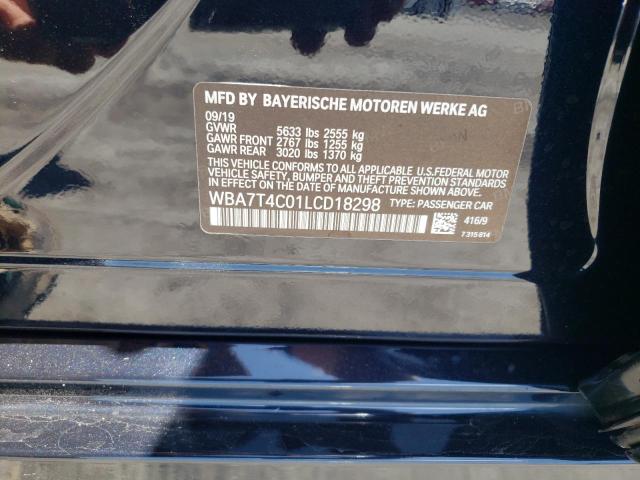 WBA7T4C01LCD18298 - 2020 BMW 740 XI BLACK photo 12