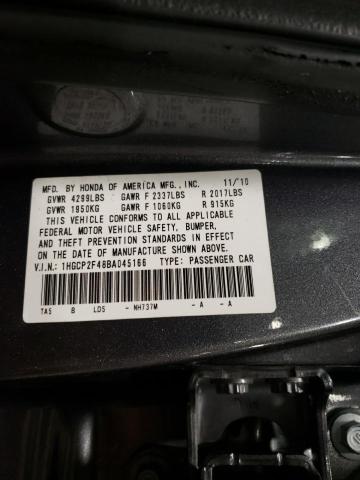 1HGCP2F48BA045166 - 2011 HONDA ACCORD LXP GRAY photo 13