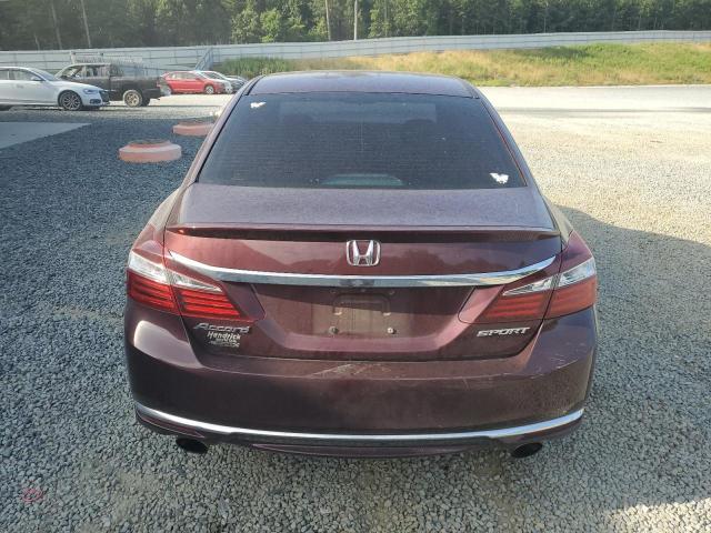 1HGCR2F5XGA128625 - 2016 HONDA ACCORD SPORT BURGUNDY photo 6