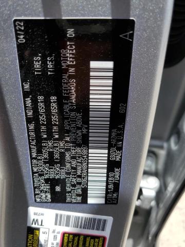 5TDGZRAH8NS549897 - 2022 TOYOTA HIGHLANDER XLE SILVER photo 14