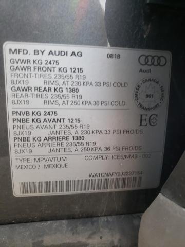 WA1CNAFY2J2237154 - 2018 AUDI Q5 PRESTIGE GRAY photo 10
