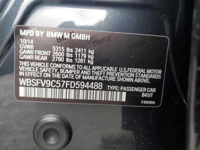 WBSFV9C57FD594488 - 2015 BMW M5 GRAY photo 12