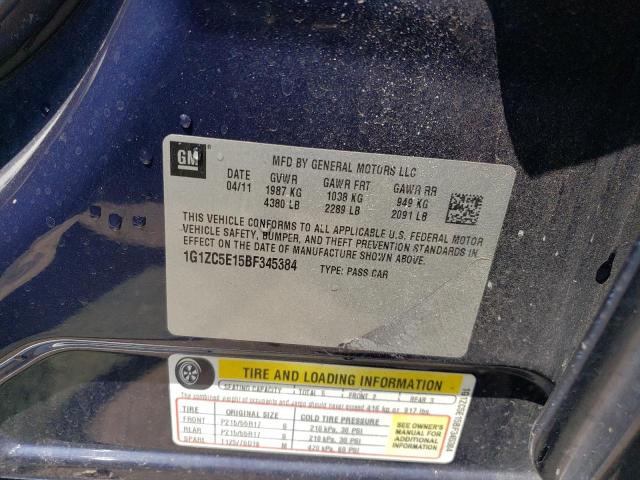 1G1ZC5E15BF345384 - 2011 CHEVROLET MALIBU 1LT BLUE photo 13