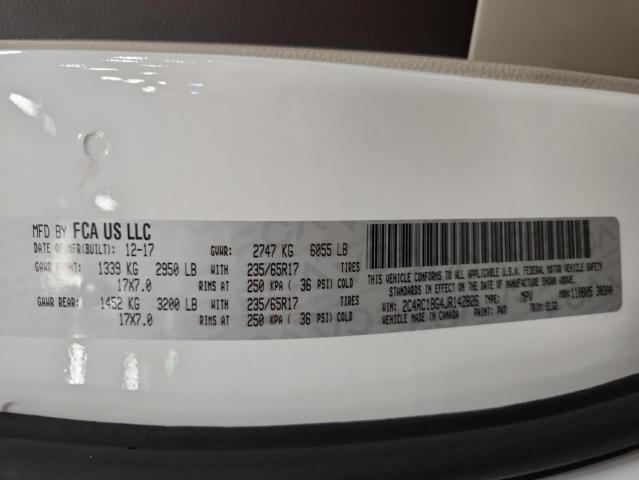 2C4RC1BG4JR142826 - 2018 CHRYSLER PACIFICA TOURING L WHITE photo 13