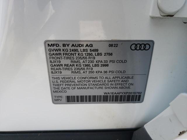 WA1EAAFYXP2015782 - 2023 AUDI Q5 PREMIUM PLUS 45 WHITE photo 13