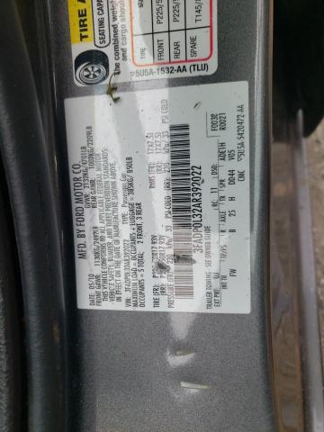 3FADP0L32AR392022 - 2010 FORD FUSION HYBRID GRAY photo 12