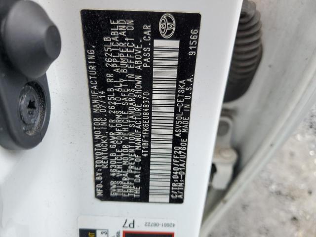 4T1BF1FK6EU848370 - 2014 TOYOTA CAMRY L WHITE photo 12