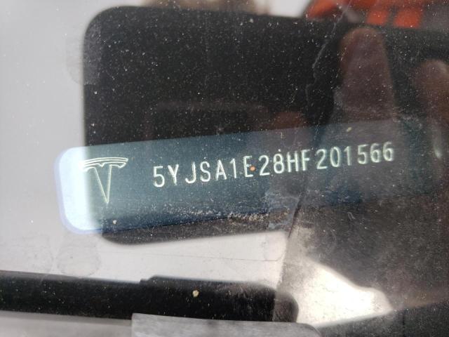 5YJSA1E28HF201566 - 2017 TESLA MODEL S Կապույտ լուսանկար 12