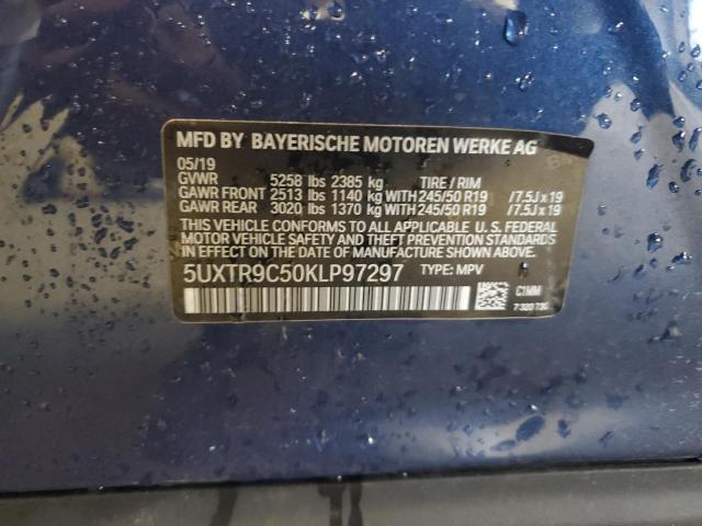 5UXTR9C50KLP97297 - 2019 BMW X3 XDRIVE30I BLUE photo 12