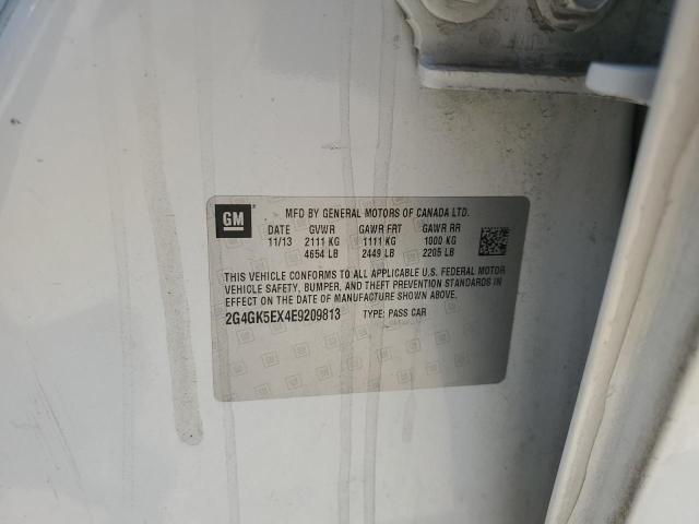 2G4GK5EX4E9209813 - 2014 BUICK REGAL WHITE photo 12