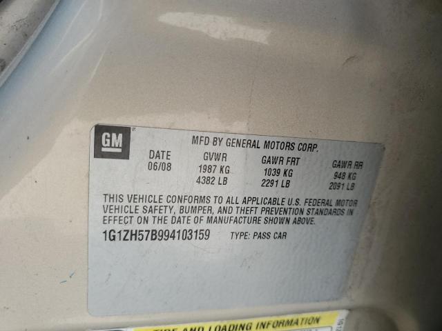 1G1ZH57B994103159 - 2009 CHEVROLET MALIBU 1LT Qızıl foto 12