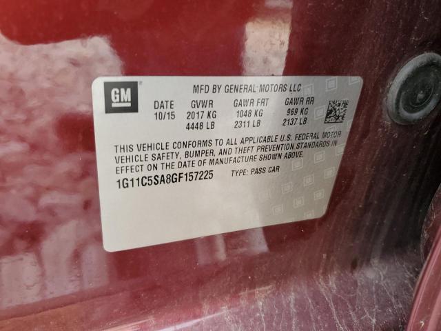 1G11C5SA8GF157225 - 2016 CHEVROLET MALIBU LIM LT Бордовый фото 12