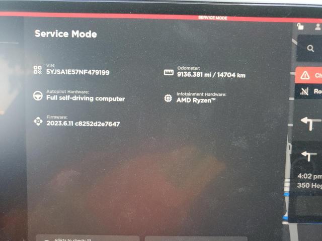 5YJSA1E57NF479199 - 2022 TESLA MODEL S Grafit foto 9