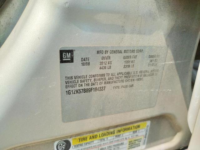 1G1ZK57B89F184337 - 2009 CHEVROLET MALIBU LTZ 金色 照片 12