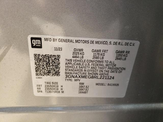 3GNAXMEG8RL221124 - 2024 CHEVROLET EQUINOX RS GRAY photo 13