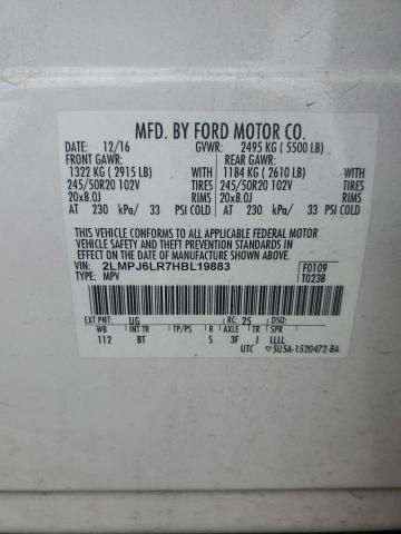 2LMPJ6LR7HBL19883 - 2017 LINCOLN MKX RESERVE Սպիտակ լուսանկար 13