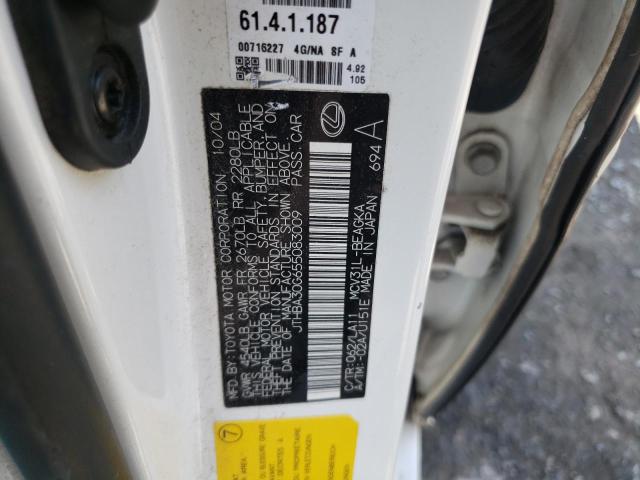 JTHBA30G655083009 - 2005 LEXUS ES 330 白色 照片 12