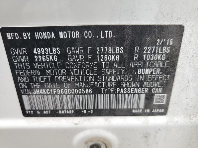 JH4KC1F96GC000586 - 2016 ACURA RLX ADVANCE 白色 照片 12