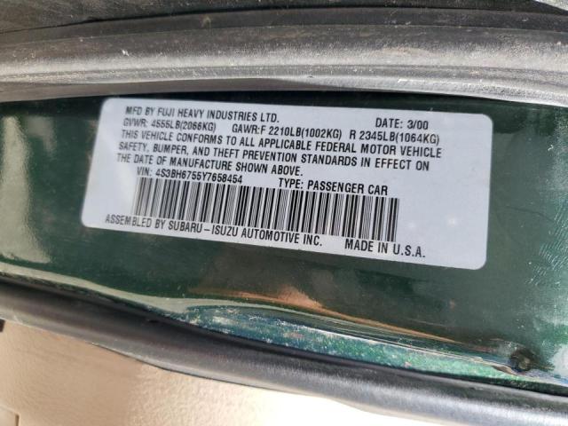 4S3BH6755Y7658454 - 2000 SUBARU LEGACY OUTBACK AWP 绿色 照片 12