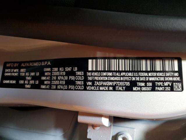 ZASPAKBN1P7D55705 - 2023 ALFA ROMEO STELVIO TI SILVER photo 13
