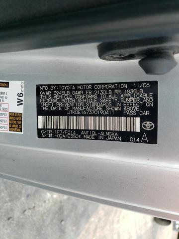JTKDE167370190411 - 2007 TOYOTA SCION TC 银色 照片 12