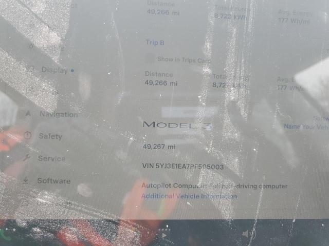 5YJ3E1EA7PF505003 - 2023 TESLA MODEL 3 GRAY photo 9