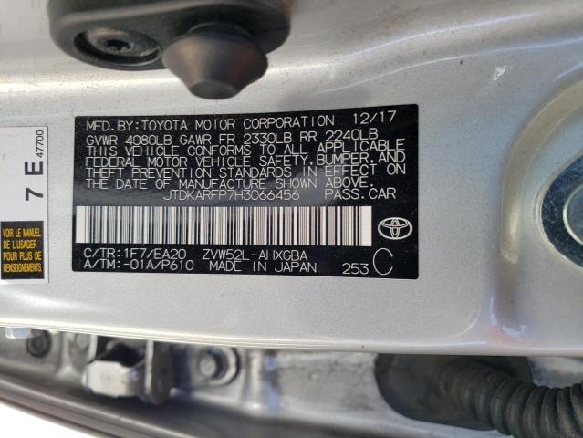JTDKARFP7H3066456 - 2017 TOYOTA PRIUS PRIM SILVER photo 14