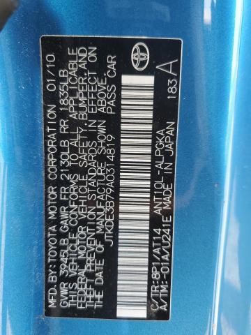 JTKDE3B79A0314819 - 2010 TOYOTA SCION TC Mavi foto 12