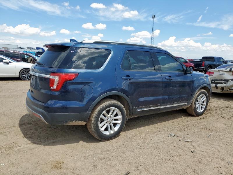 1FM5K7D84HGD13026 - 2017 FORD EXPLORER XLT BLUE photo 3