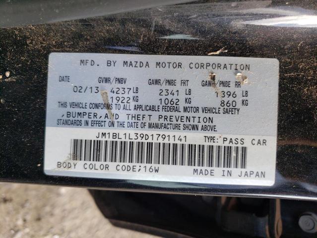JM1BL1L39D1791141 - 2013 MAZDA SPEED 3 Қара фото 12