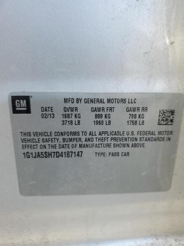 1G1JA5SH7D4187147 - 2013 CHEVROLET SONIC LS Gümüş foto 13