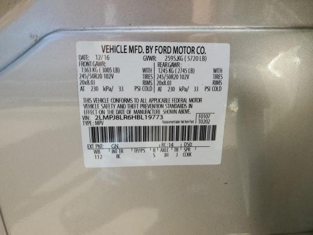 2LMPJ8LR6HBL19773 - 2017 LINCOLN MKX RESERVE أسمر صورة 14