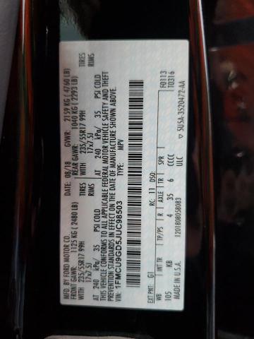 1FMCU9GD5JUC98503 - 2018 FORD ESCAPE SE Czarny zdjęcie 14