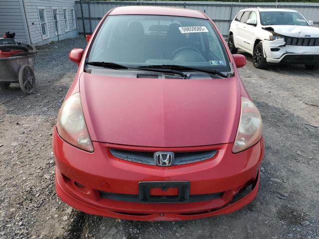JHMGD386X7S058126 - 2007 HONDA FIT S RED photo 5