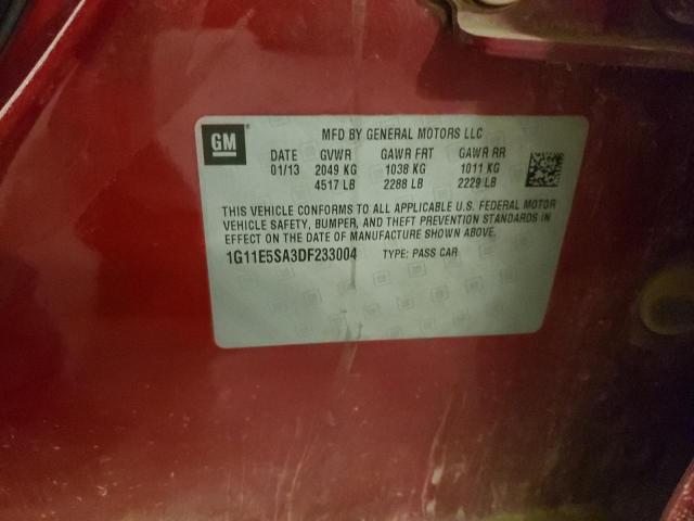 1G11E5SA3DF233004 - 2013 CHEVROLET MALIBU 2LT RED photo 13