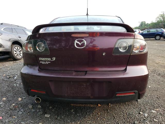 JM1BK32G371676512 - 2007 MAZDA MAZDA3 I BURGUNDY photo 6